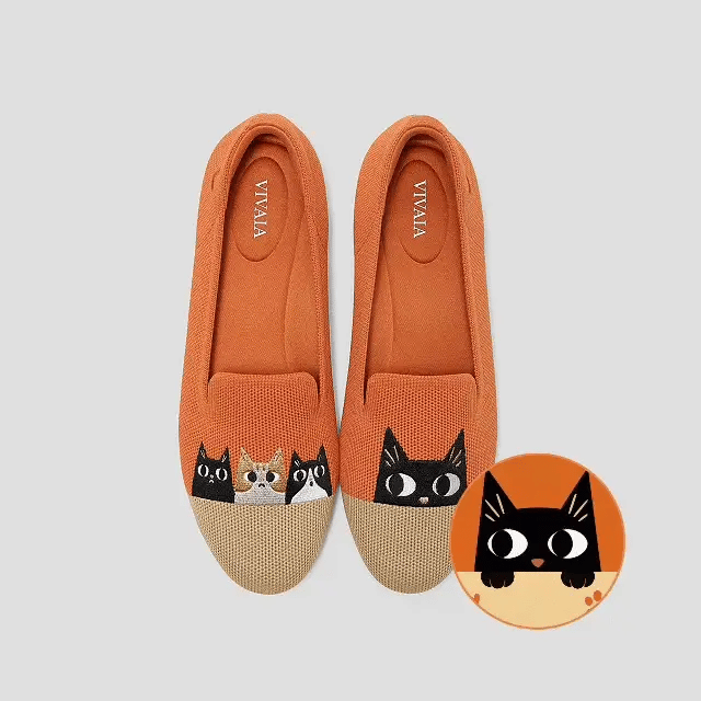 [Audrey] ラウンドトゥ アニマル刺繍 ローファー